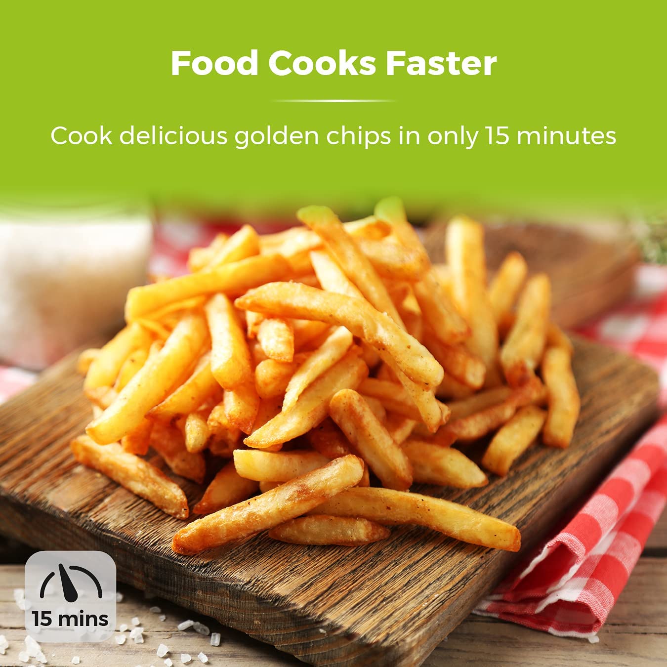 FAMILY SIZE AIR FRYER WITH RAPID AIR CIRCULATION, 60-MINUTE TIMER, 4.3 LITRE, 15
