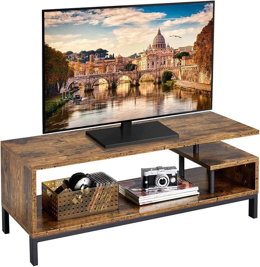 TV Stand for TV up to 55 inch Wooden Entertainment Center with Metal Frame