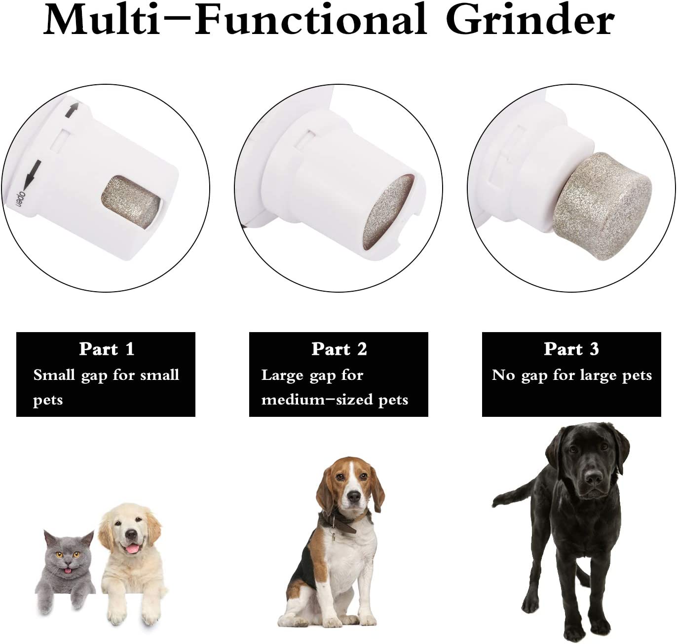 Dog Nail Grinders, 50 DB Ultra Quiet Electric Nail File With 2 Speeds Fast Clipping
