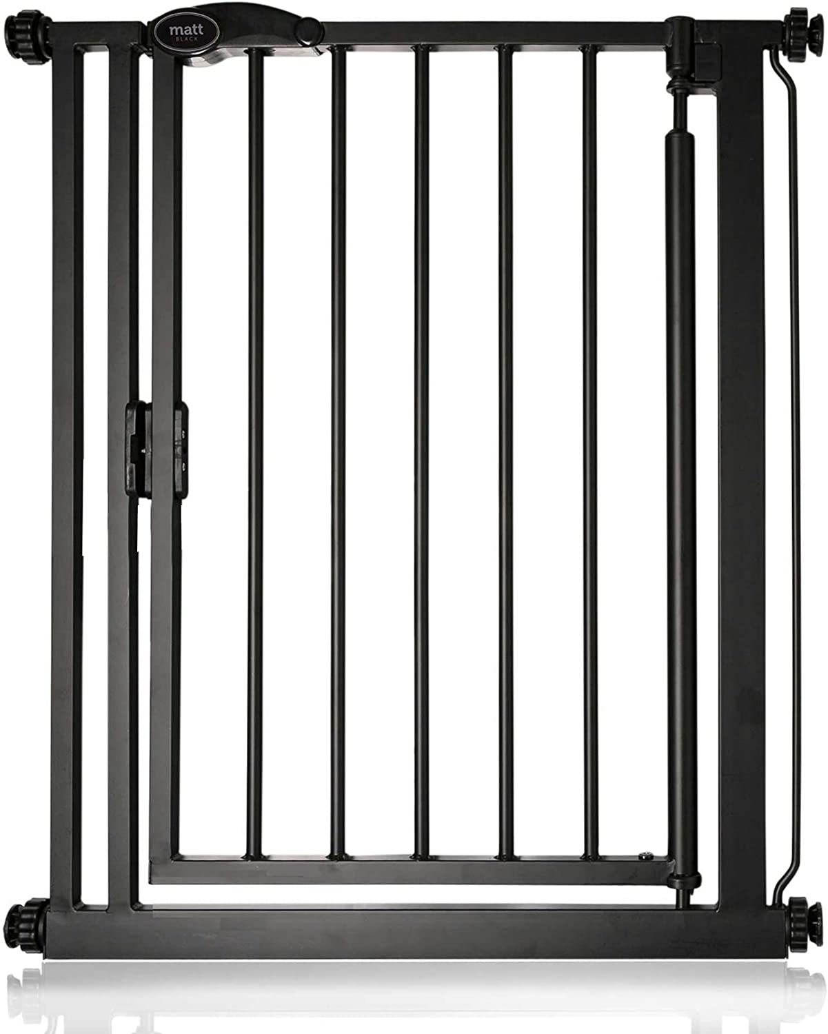Pressure Fit Self Closing Gate Range 68.5cm - 75cm, Matt Black