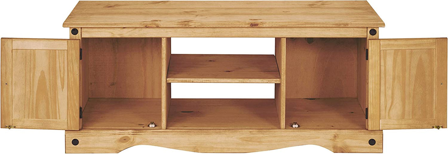 Corona TV Stand 2 Door Flat Screen Unit Television Cabinet Solid Mexican Pine Wood