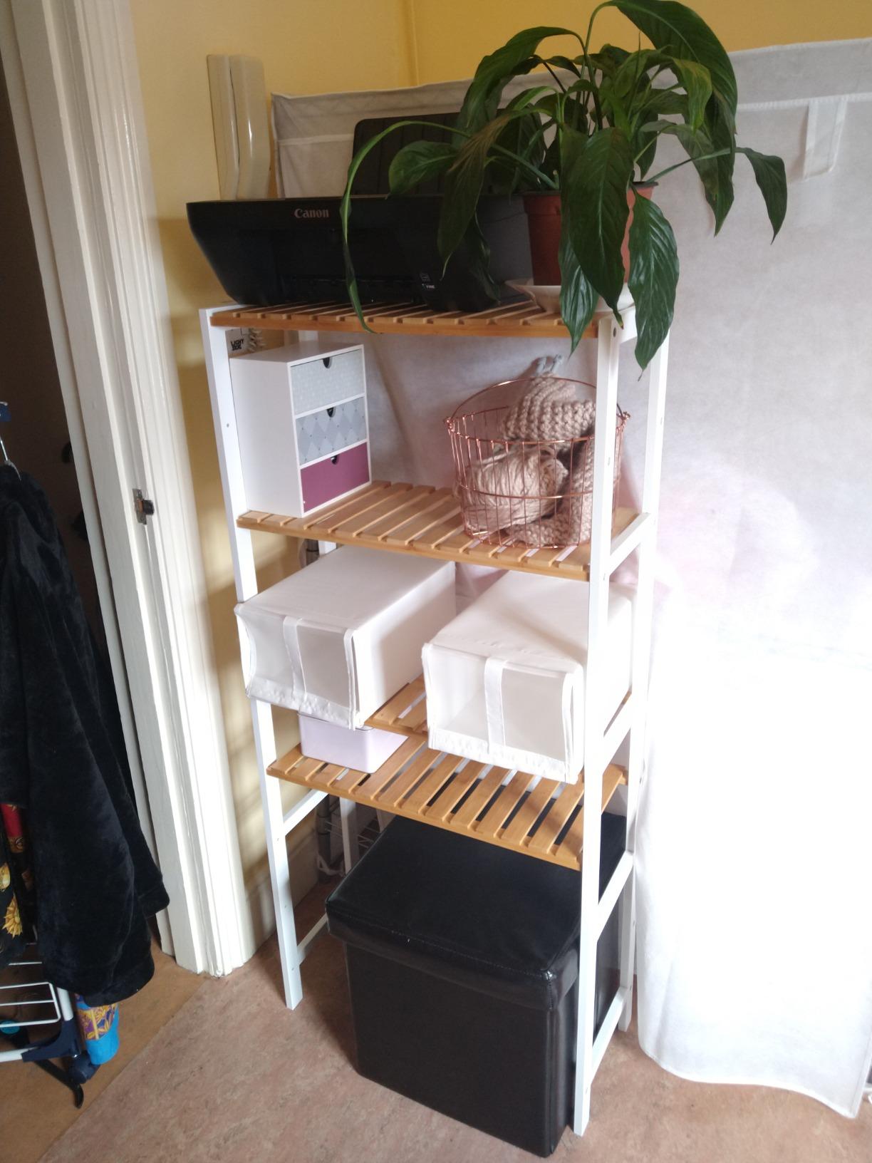 NEW! 5-Tier Bathroom Storage Shelves, Bamboo Kitchen Shelf with 9 Adjustable Heights