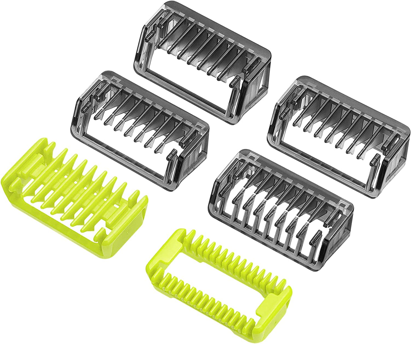 Guide Comb Attachments for Philips One Blade & OneBlade Pro QP2520 QP2530 QP2620 QP2630 QP6510 QP6520 Body Skin Face Hair Clippers Beard Trimmer Replacemen Kit Guards (6pc)