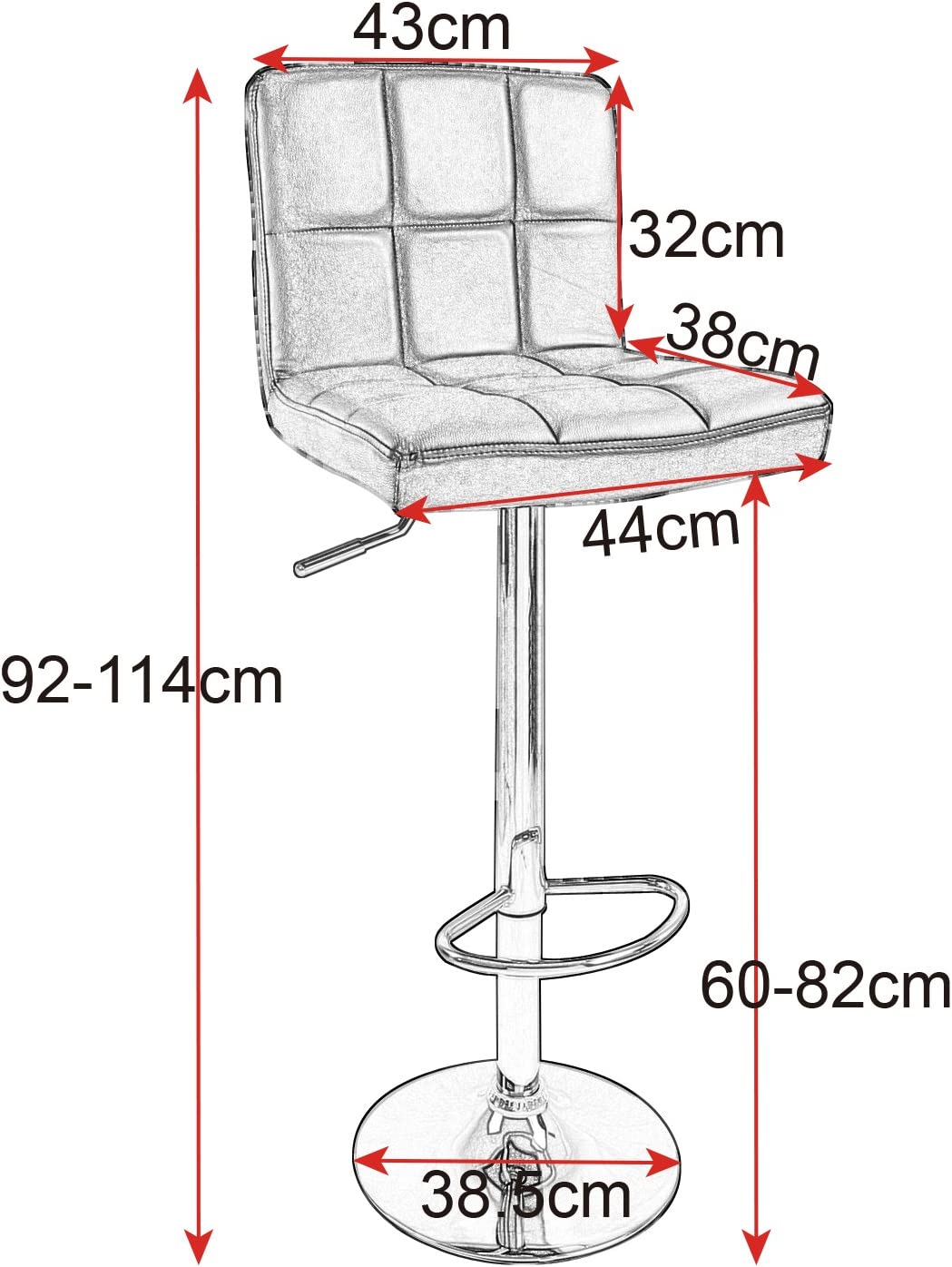 Set of 2 Bar Stools Light Grey Bar Chairs Breakfast Dining Stools for Kitchen Island Counter