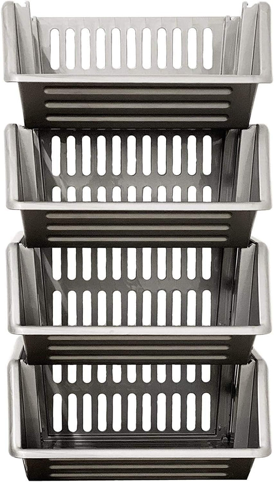 4 Tier Large Stacking Baskets Storage Vegetables Rack Plastic Stackers FREE SHIPPING