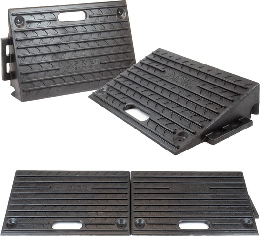 4 Set Rubber Kerb Ramps 4 Inch Heavy Duty Mobility Threshold Ramps