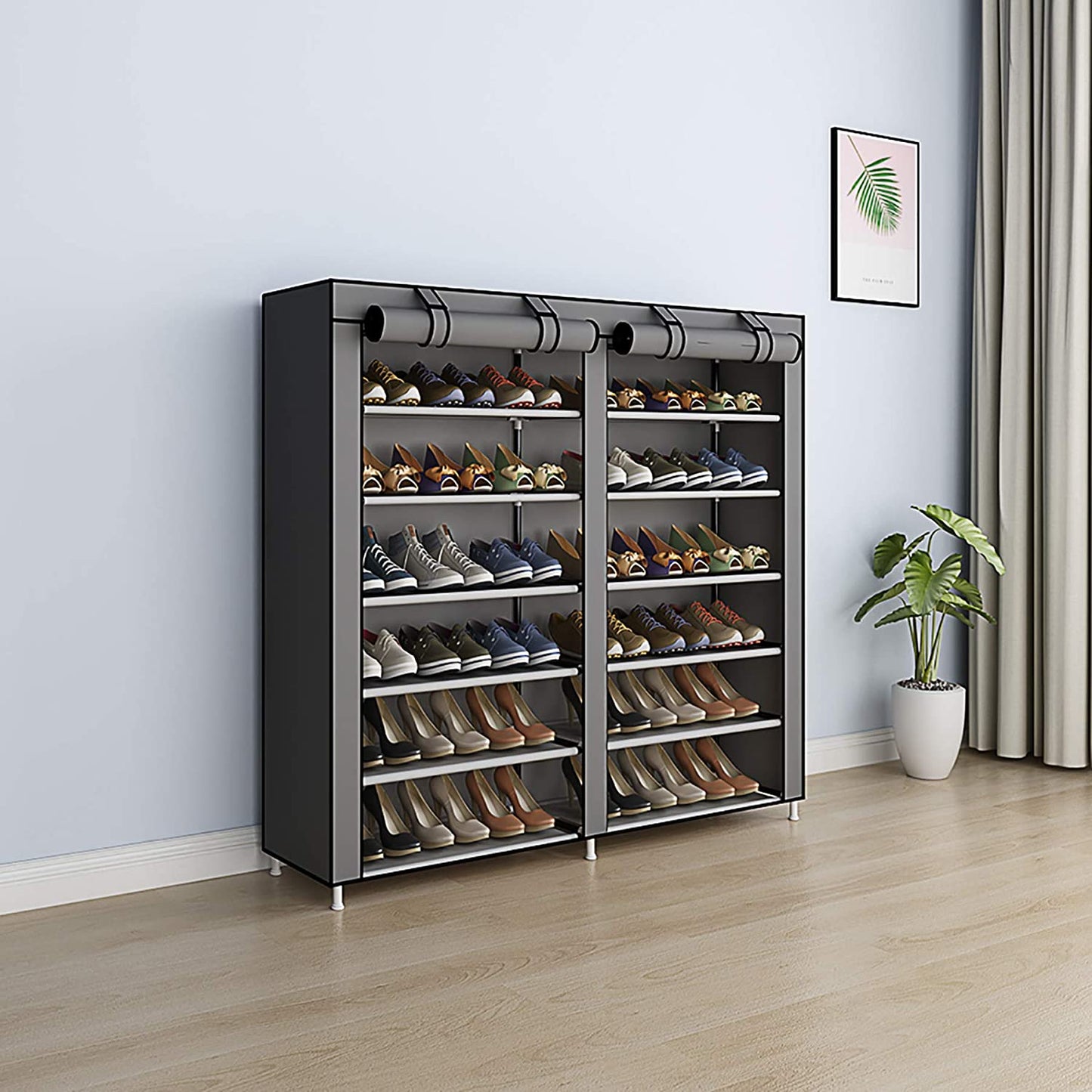 Shoe Rack 6-Tier Shoe Storage Holdup to 36 Pairs Shoes With Non-woven Fabric Cover