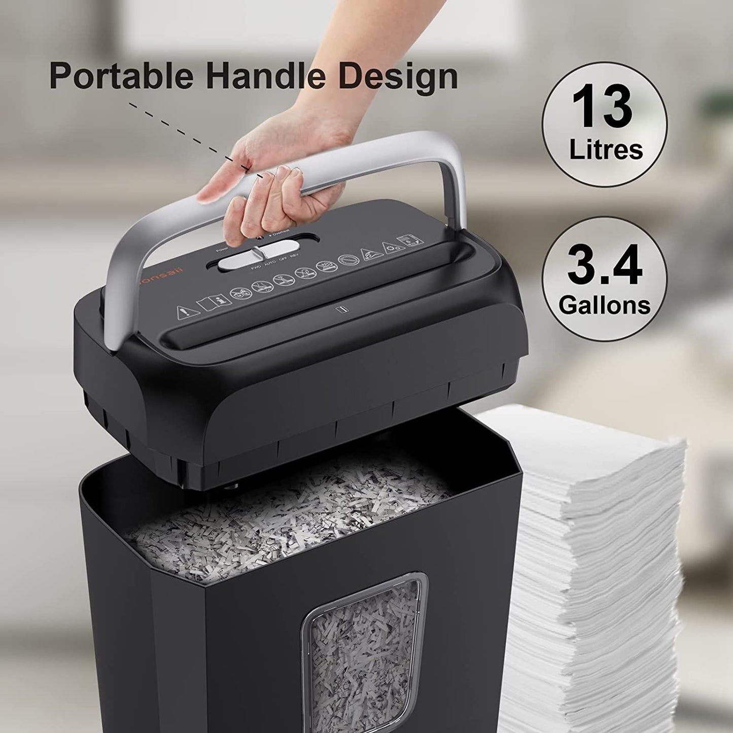 Commercial Paper Shredder Industrial 6 Sheet Cross Cut Heavy Duty Home Office