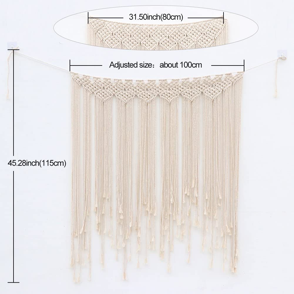 Boho Wedding Backdrop Decorations 45 x 39 Inch, Handmade Woven Tapestry Wall Hanging