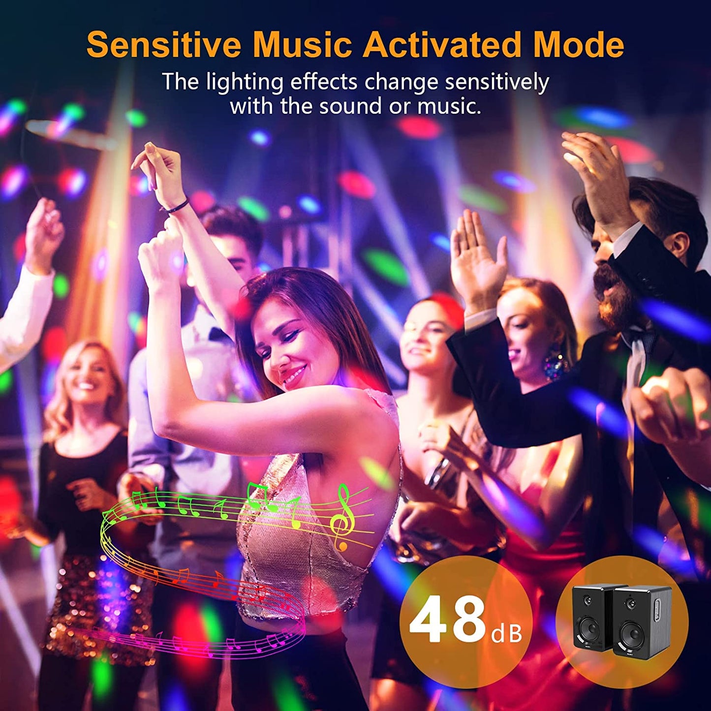 Disco Lights 360 Sound Disco Ball + Remote & USB Cable Party Lights Birthday Xmas