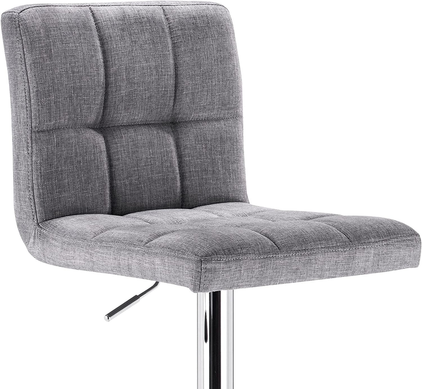 Set of 2 Bar Stools Light Grey Bar Chairs Breakfast Dining Stools for Kitchen Island Counter
