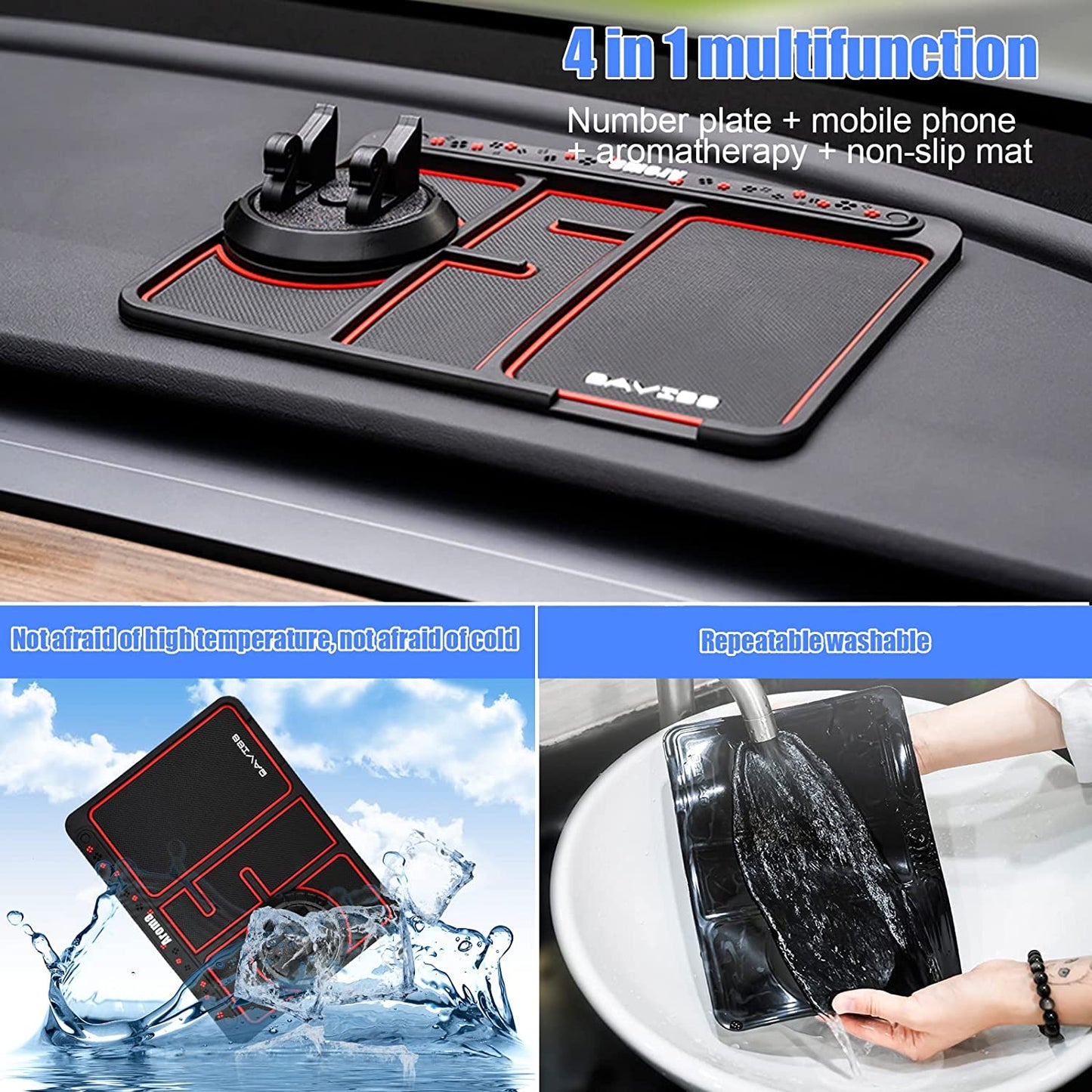 4 In 1 Car Dashboard Mat Anti Slip Car Phone