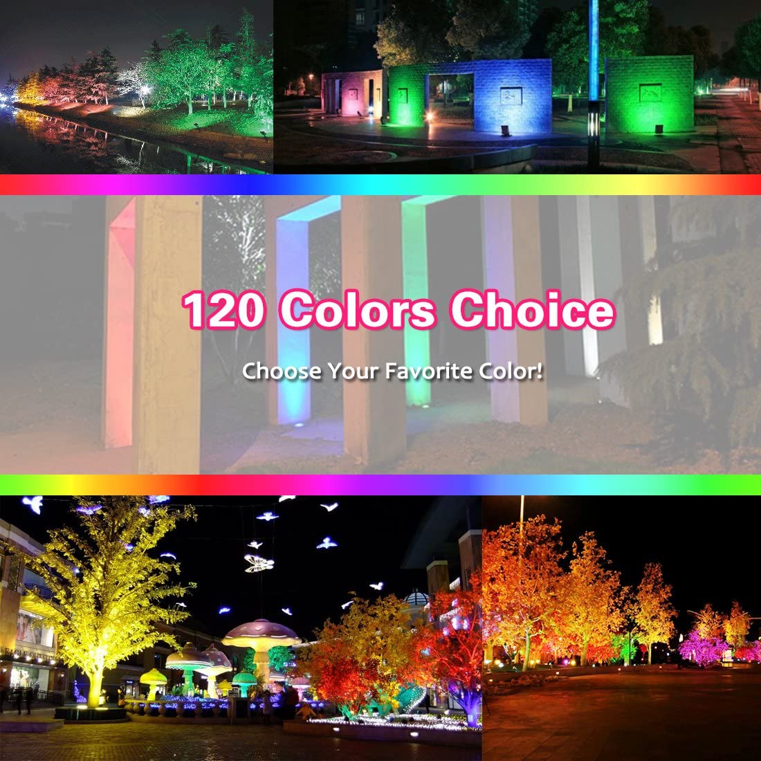 15W LED Floodlight Outdoor/Indoor Colour Changing Flood Lights with Remote Control
