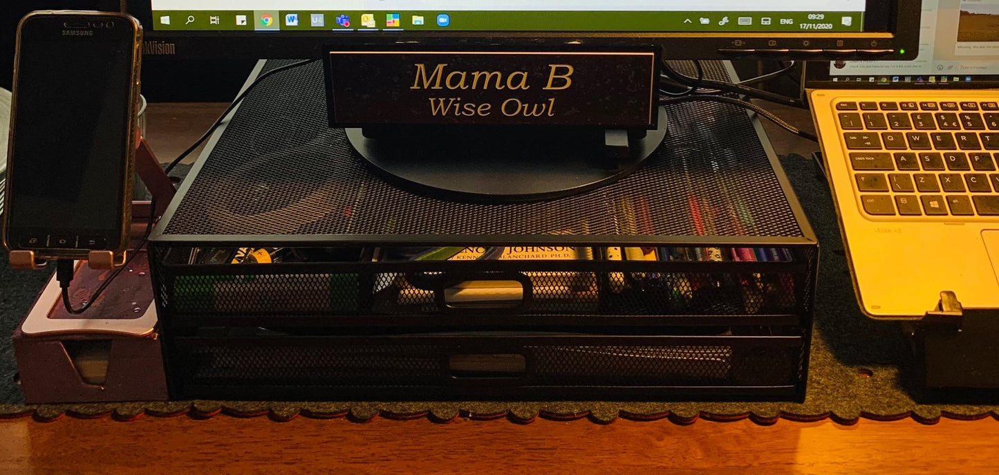 NEW! Monitor Stand with 2 Storage Drawers - Metal Mesh Desk Organizers FREE SHIPPING