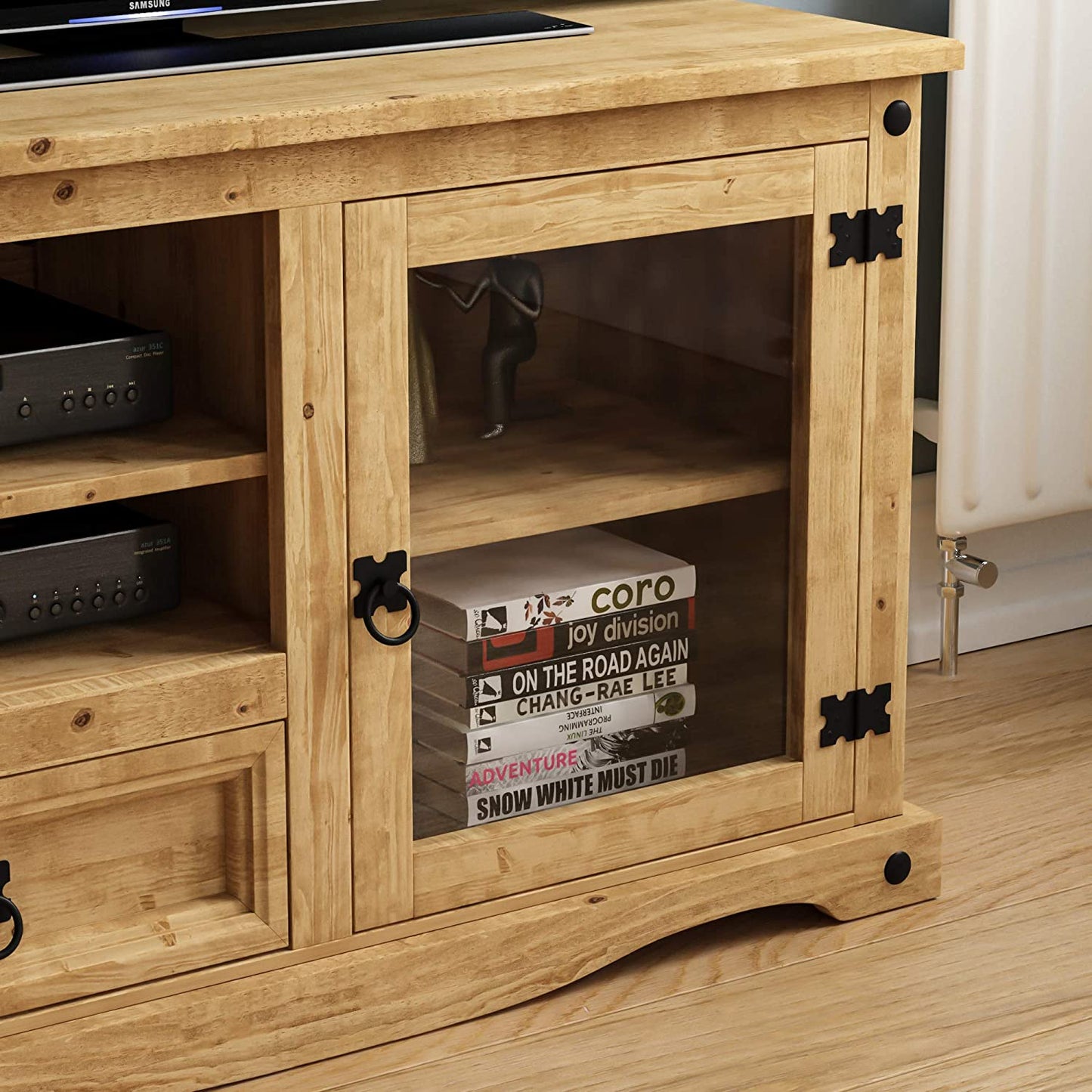 Corona Entertainment Cabinet, TV Stand, Solid Pine Wood