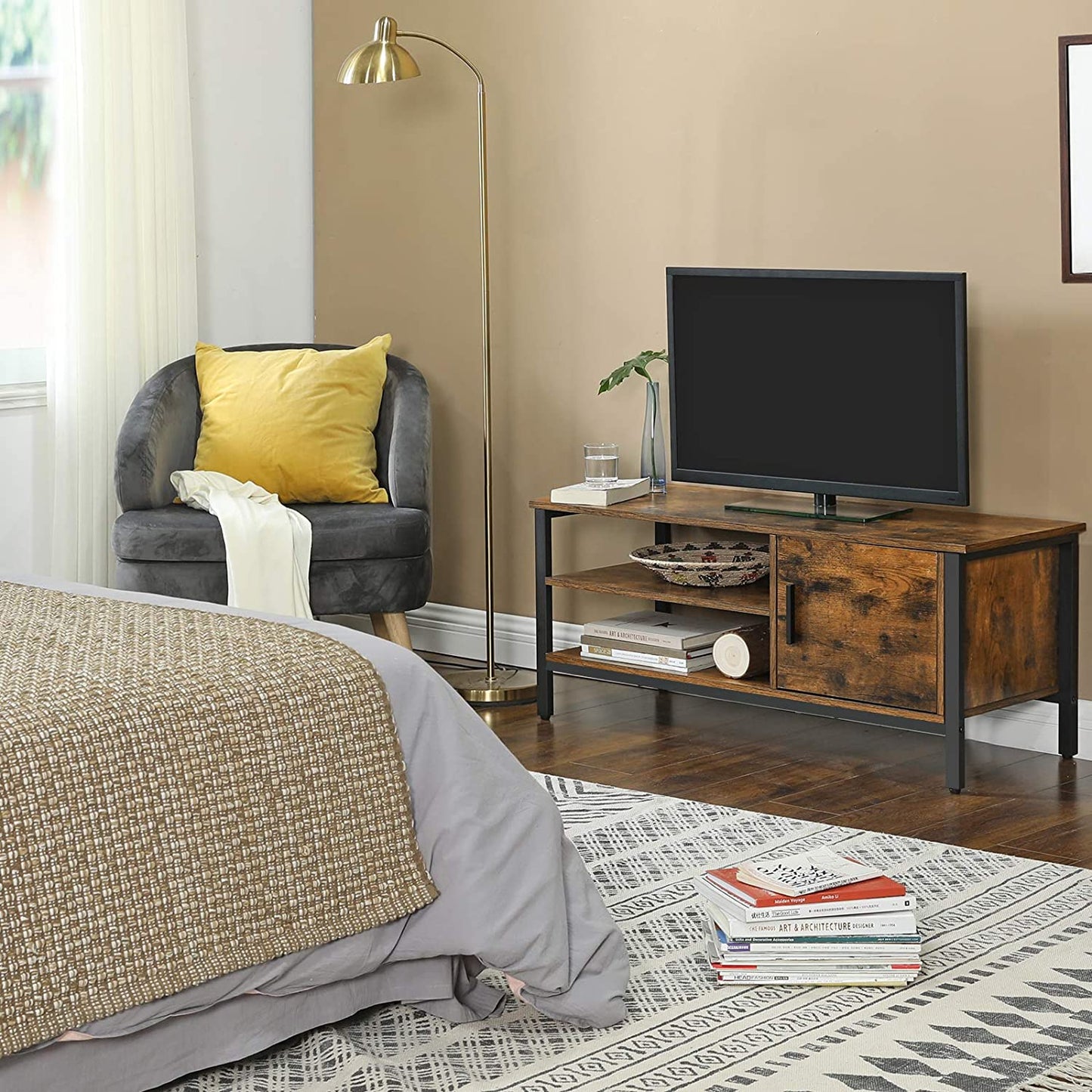 💥SALE💥TV Stand Cabinet for TVs up to 48", TV Table & Low board w/ Cabinet & 2 Shelves
