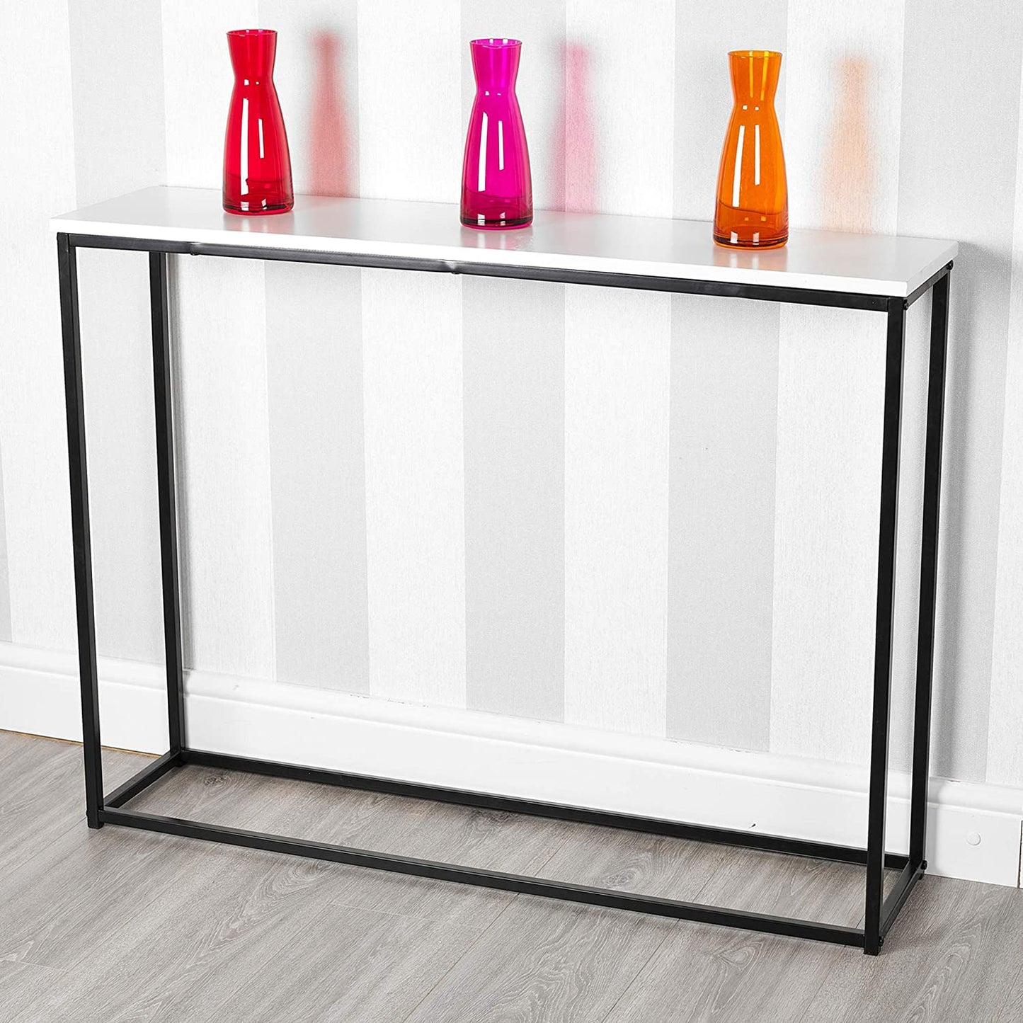 💥Wooden Hallway Console Table with Metal Legs (White)💥