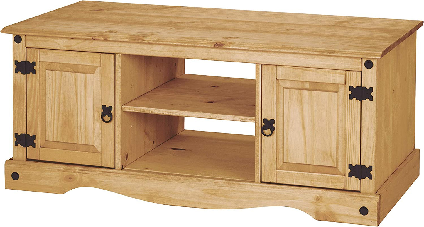 Corona TV Stand 2 Door Flat Screen Unit Television Cabinet Solid Mexican Pine Wood
