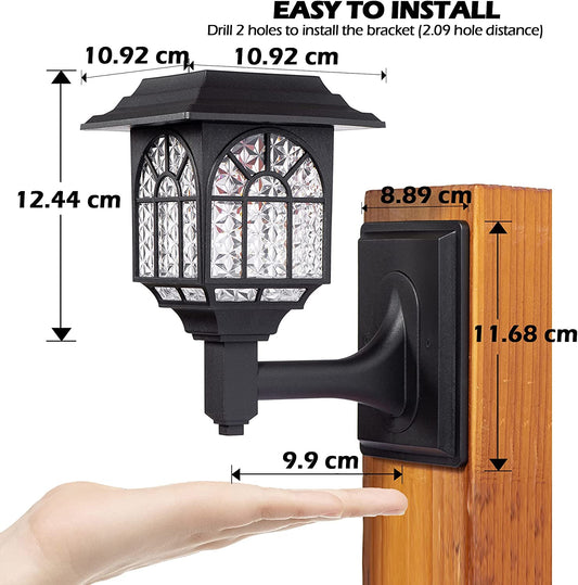 2 Pcs Solar Fence Lights Solar Lights Outdoor Garden LED Solar Powered Waterproof FREE SHIPPING