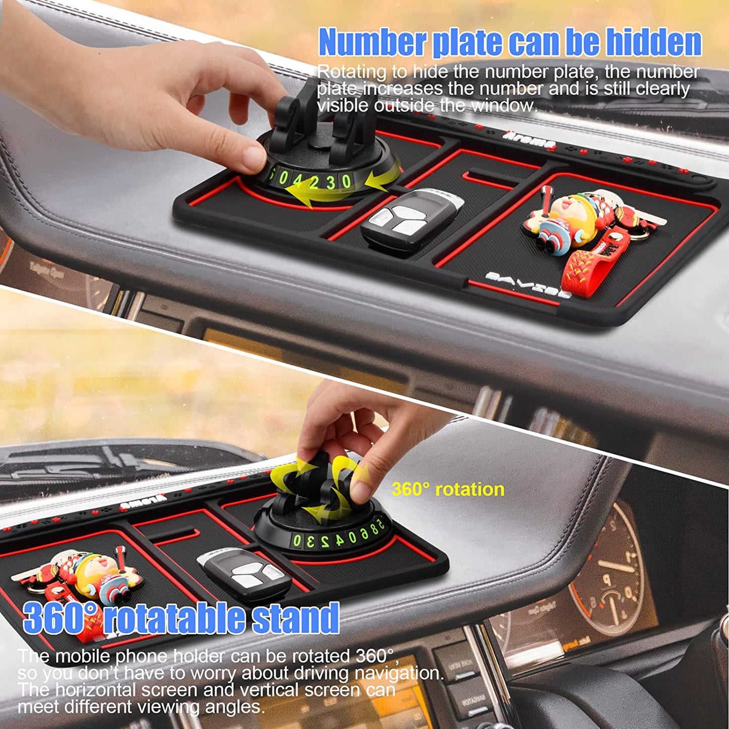 4 In 1 Car Dashboard Mat Anti Slip Car Phone