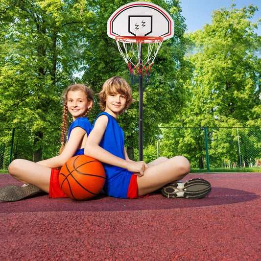 Portable Outdoor Free standing Basketball Stand Net Set Height Adjustable w/ Wheels