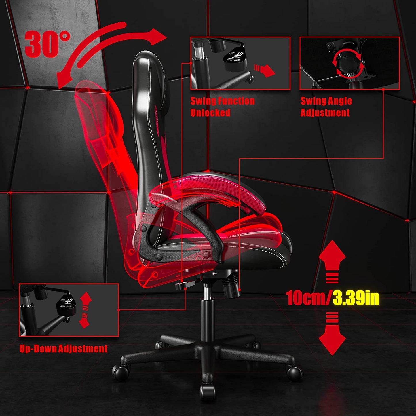Gaming Office Swivel Computer chair Work Desk chair Ergonomic
