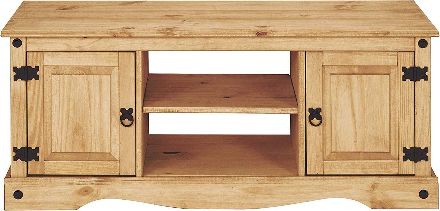 Corona TV Stand 2 Door Flat Screen Unit Television Cabinet Solid Mexican Pine Wood