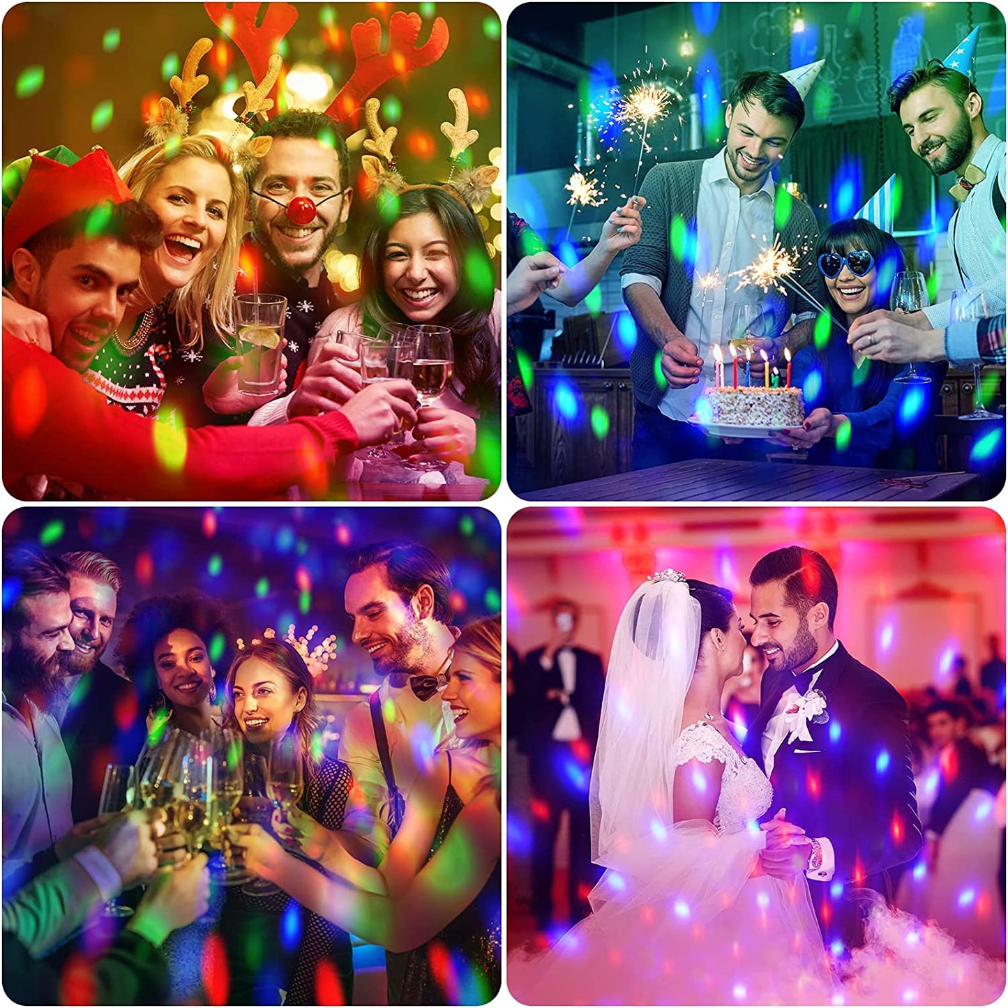 Disco Lights 360 Sound Disco Ball + Remote & USB Cable Party Lights Birthday Xmas