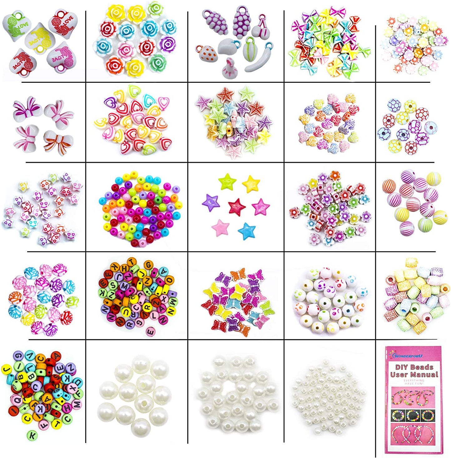 DIY Beads for Jewellery Bracelet Necklaces String Making Kit Gift For Kids Teens