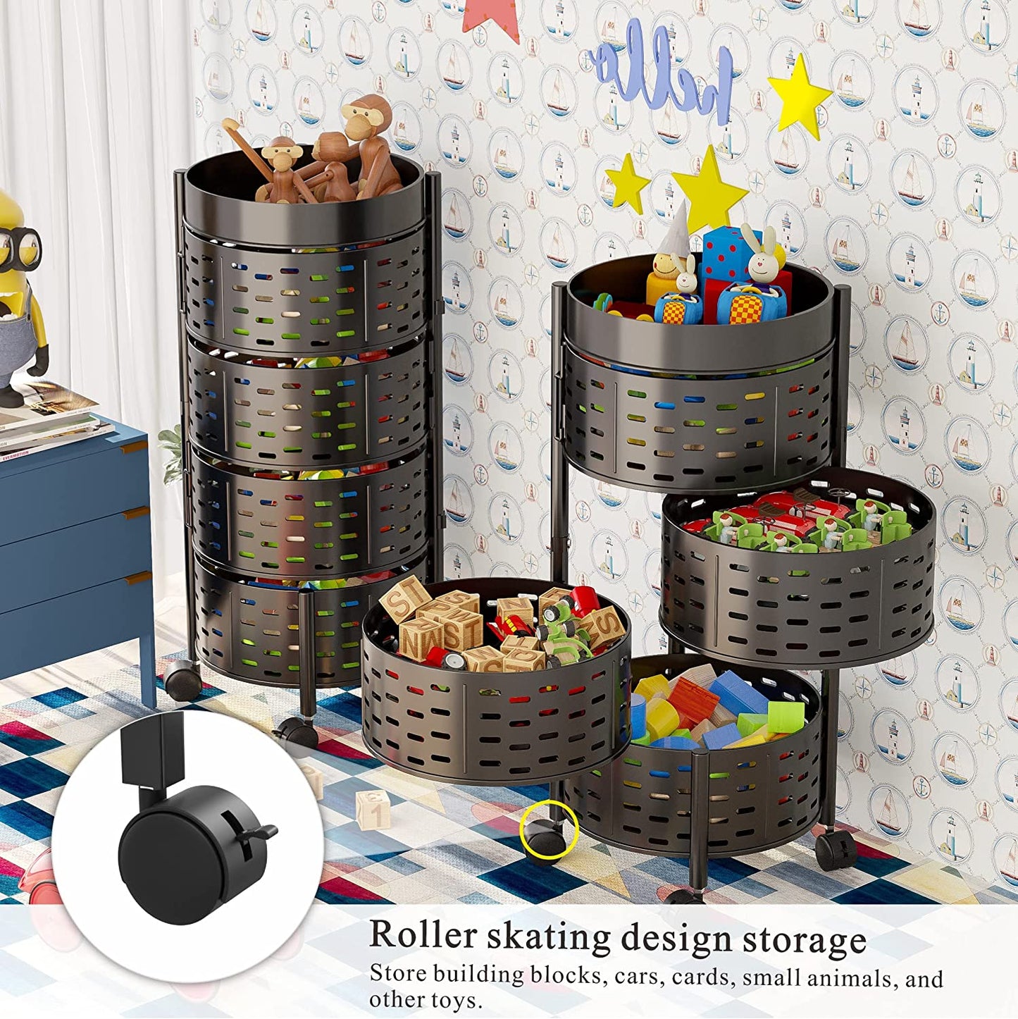 💥SALE💥4 Tier Rotating Storage Rack, Bathroom Stand Rack, Vegetable Fruit Rack