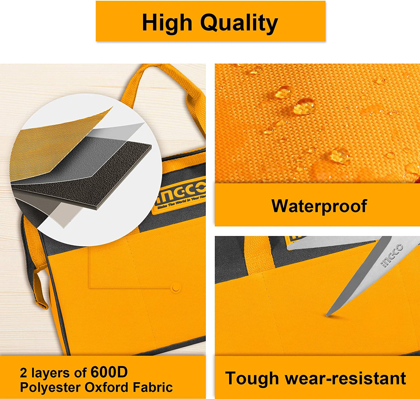 16 Inch Tool Bag Organizer with Wide Mouth Water-proof Multi-use Tool Tote Bag FREE SHIPPING
