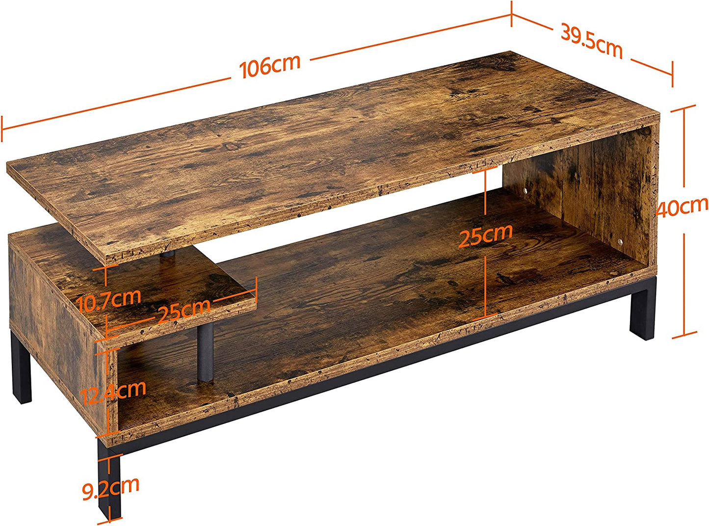 TV Stand for TV up to 55 inch Wooden Entertainment Center with Metal Frame