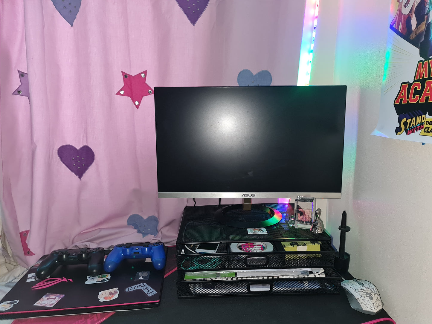 NEW! Monitor Stand with 2 Storage Drawers - Metal Mesh Desk Organizers FREE SHIPPING