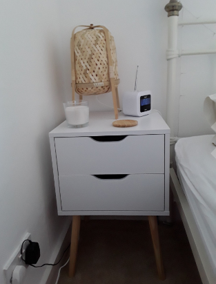 Simple Modern Bedside Table 2 Drawers Nightstand End Table Bedroom Furniture