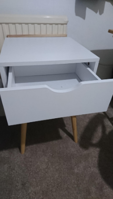 Simple Modern Bedside Table 2 Drawers Nightstand End Table Bedroom Furniture