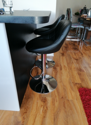 2x Bar Stool Faux Leather Adjustable Swivel Breakfast Dining Chair Stools