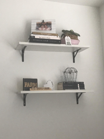 2Pcs Wood Floating Shelf Wall Mounted Hanging Rack Display Storage Shelves White