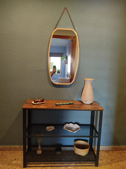 Industrial Console Table, Narrow Side Table, Rustic Brown Hallway Sofa Table with 2 Mesh Shelves