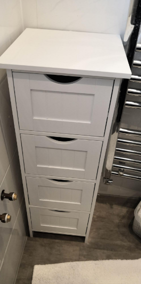 Bathroom Cabinet with 4 Drawers, White