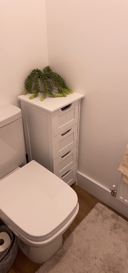 Bathroom Cabinet with 4 Drawers, White