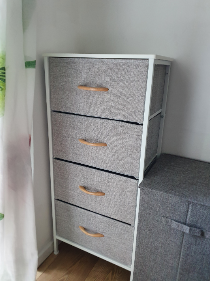3 Drawers Fabric Storage Dresser Organizer Unit, Closet Organizer Furniture with Metal Frame