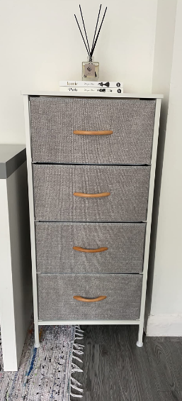 3 Drawers Fabric Storage Dresser Organizer Unit, Closet Organizer Furniture with Metal Frame