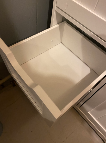 Bathroom Storage Cabinet w/ 4 Drawers 1 Door Adjustable Partition Wooden Modern Style White