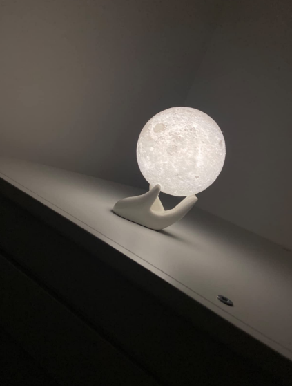 3D Moon Lamp with 3.5 Inch Ceramic Base, LED Night Light, Mood Lighting