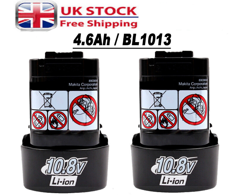 2Pack 10.8V 4.6Ah for Makita BL1013 Li-ion Battery BL1014 194550-6 194551 LCT203