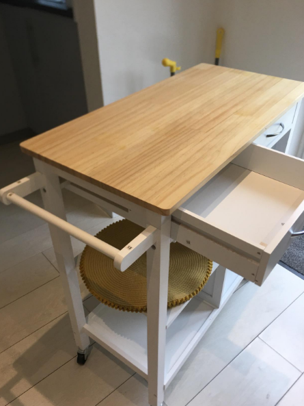 💥FREE SHIPPING💥 Kitchen Storage Trolley Cart Cupboard Shelves Cabinet Island w/ Drawers