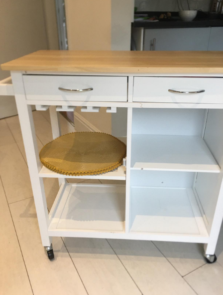 💥FREE SHIPPING💥 Kitchen Storage Trolley Cart Cupboard Shelves Cabinet Island w/ Drawers