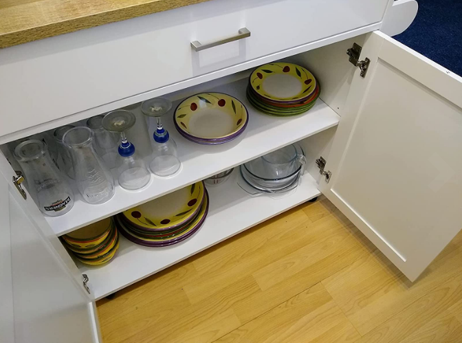 💥FREE SHIPPING💥 Rolling Kitchen Island w/ Adjustable Shelf & Large Drawer Cupboard Cabinet Cart