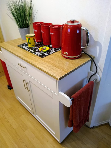 💥FREE SHIPPING💥 Rolling Kitchen Island w/ Adjustable Shelf & Large Drawer Cupboard Cabinet Cart