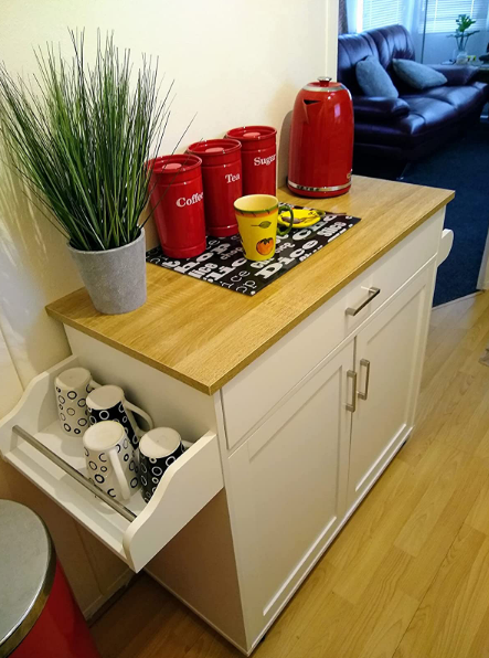 💥FREE SHIPPING💥 Rolling Kitchen Island w/ Adjustable Shelf & Large Drawer Cupboard Cabinet Cart